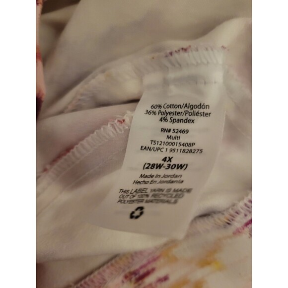 Terra & Sky Brushstroke Jegging Women 28W-30W 4X Orange Multi Faux Button - Picture 5 of 8